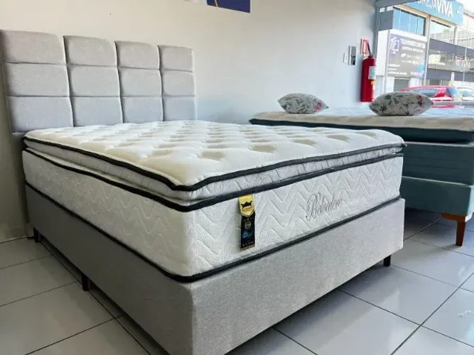 Cama Box de Casal Completa Com Cabeceira Nova Molas Ensacadas Conforto e Durabilidade!