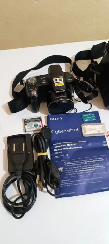Câmera Sony Cyber-shot Dsc-h50 Completa Bateria Np-bg1 Cartão Memory Stick 2gb