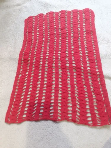 Pano crochê vermelho