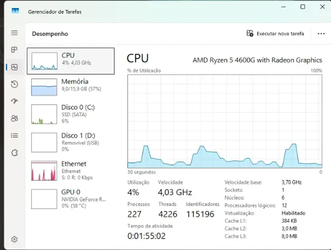 Processador AMD Ryzen 5 4600G with Radeon Graphics