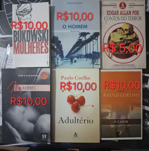 Livros variados.