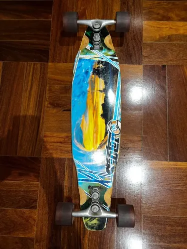 Longboard Sector 9 Com Truck Duplo E Rolamento Red Bones 