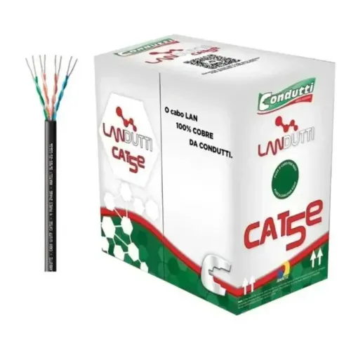 Cabo Landutti U-UTP CAT5E 4 Pares 24AWG CMX 305m Preto CONDUTTI