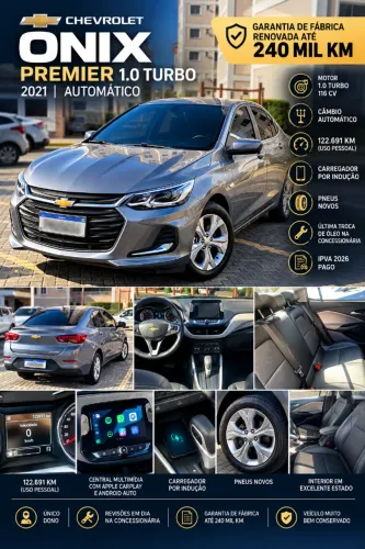 Chevrolet Onix Sedan Plus Premier 1.0 12V TB Flex Aut. 4P 2021