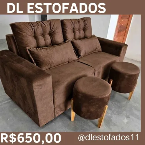 Aalindos sofás de diferentes cores com puffs de luxo ?