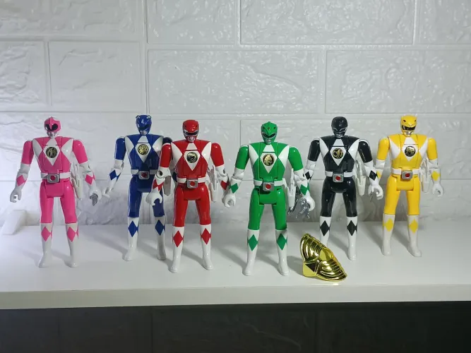 Power Rangers vira cabeça Bandai kit com 6 bonecos