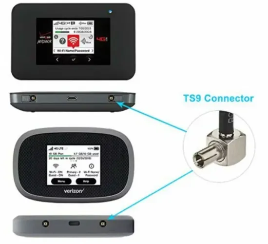 Cabo Adaptador de antena externa para Internet Modem  ts9 cr9 tnc 84 cm