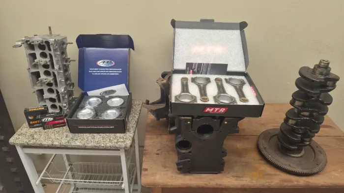 Kit turbo forjado ap completo pistão biela bloco virabrequim 