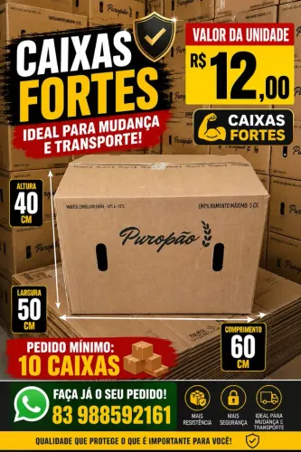 Caixas para mudanças embalagens transportes Caixas Largas kit com 10 Caixas R$120.00