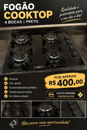 VENDE-SE FOGÃO COOKTOP
