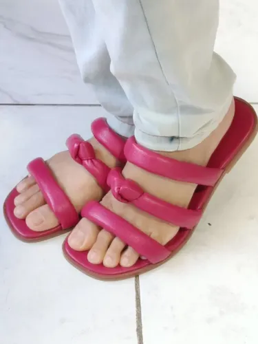 Sandália rasteira Soulier rosa pink