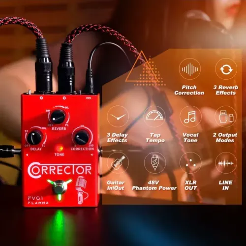 Pedal para voz e violalão Flama corrector