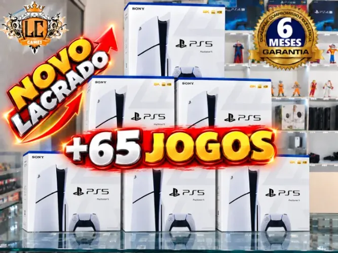 PS5 SLIM 1TBº DISK COM: 65 JOGOS + O3 MESES GARANTIA ( LOJA FISICA )
