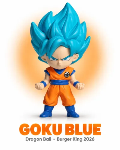 Goku Blue Burguer King Boneco 2026