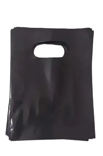 Sacolas Plástica Boca de Palhaço 16x20cm Cor Preto Kit Com 50 Ou 100 Unidades