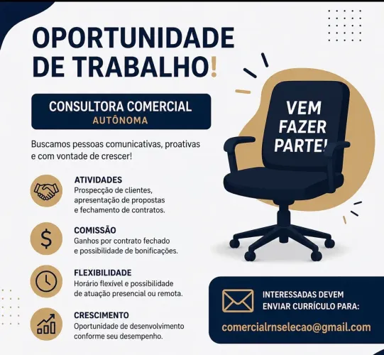 VAGA - CONSULTORA DE NEGOCIAÇÃO COMERCIAL (AUTÔNOMA)
