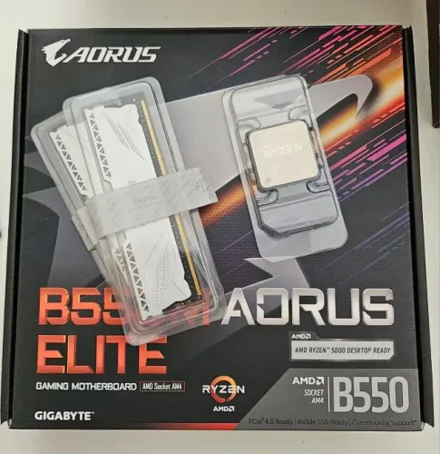 Kit Gamer placa mãe Aorus Elite B550M + Ryzen 7 5700X3D com ou sem memória ram