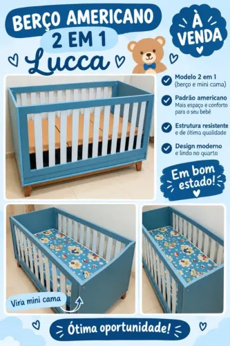 Berço americano 2 em 1 lucca