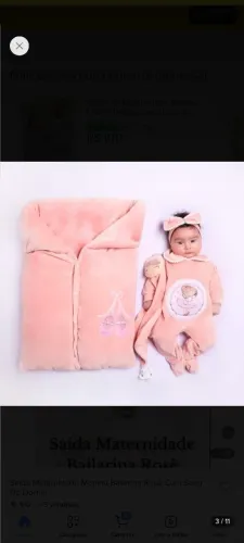 Saída maternidade menina com saco de dormir quentinha e bem conservada