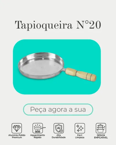 Tapioqueira N°20 de Alumínio Batido e Polido
