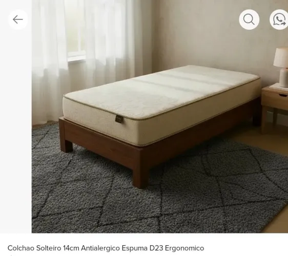 Colchão solteiro Ergonômico antialérgico D23 Novo 280.00