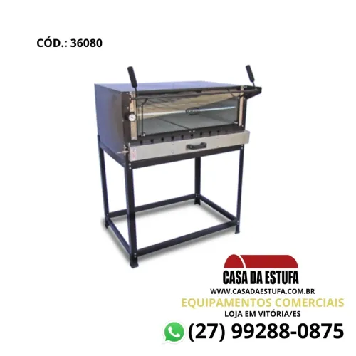 Forno industrial a gás Refratário 80 x 60 Cristal Aço