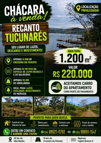 Chácara a venda Recanto Tucunarés 