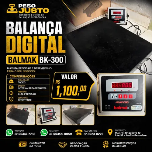 Balança Balmak Bk-300 kg com bateria