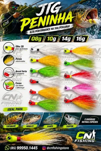 Isca artificial jig pena 8g 10g 14g 16g (descrição)