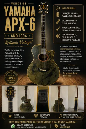 Violão yamaha APX6 1994 original(raridade)