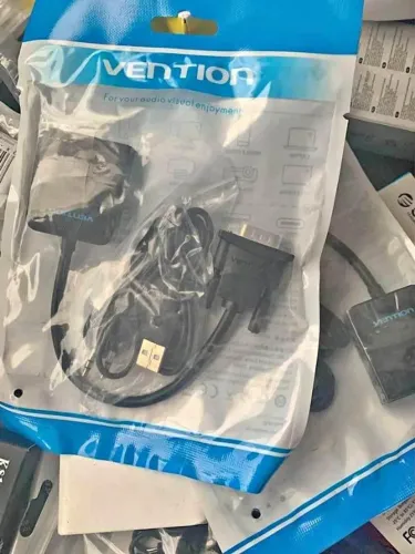 Adaptador Vga Macho P/ Hdmi Fêmea Vention Com Cabo P2 De Áudio
