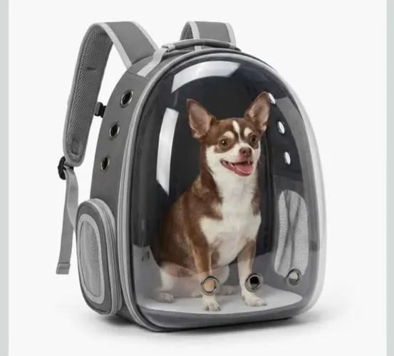 Mochila Transporte Pet para Gatos & Cães Pequenos | Cinza