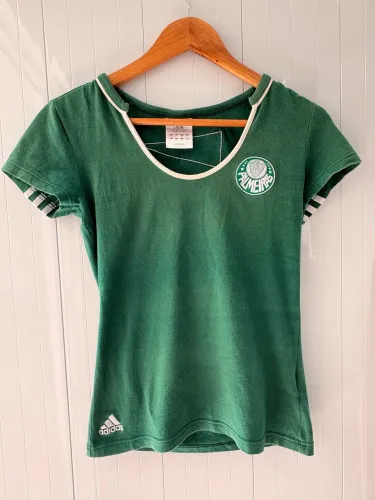 Camisa RARA Palmeiras feminina algodão SUPER ESTILOSA oficial original Adidas tamanho P