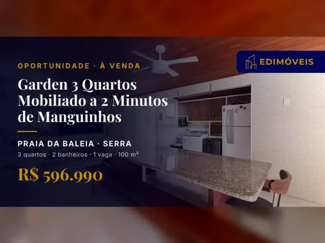 Apartamento 3 quartos na Praia da Baleia, venha conhecer este diferencial!