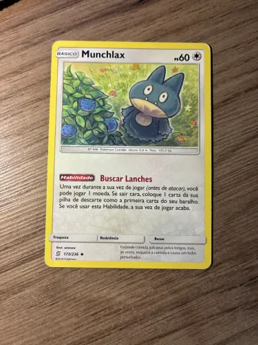 Carta munchlax (173/236) boas condições apenas marcas pequenas nos cantos do verso