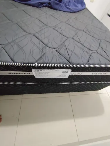 Box Casal Umaflex Essencial com Eurotop e Molas Ensacadas 24x138x188 cm - Chumbo/Preto