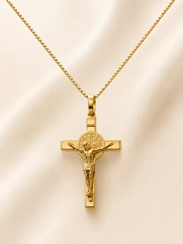 Pingente Jesus Crucificado em Ouro 18k 750