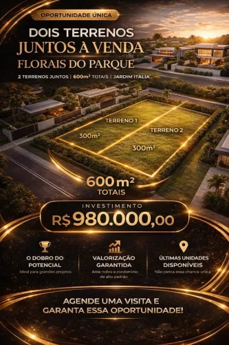 Lote condominio florais do parque 600mts
