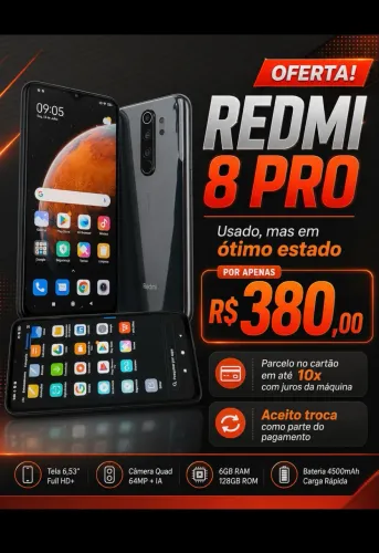 Xiaomi Redmi Note 8 Pro usado em ótimo estad
