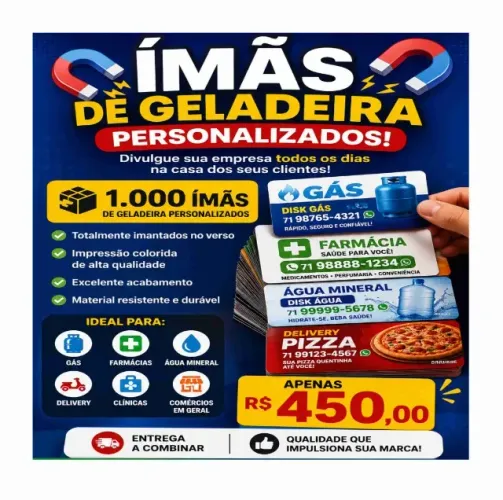 Super promoção : 1000 imãs personalizados tempo limitado