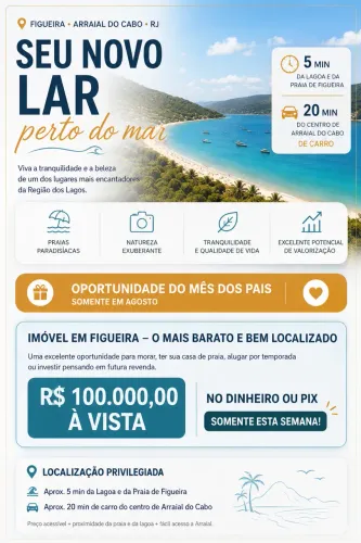 CASA A VENDA - ARRAIAL DO CABO - ACEITO CARRO COMO PARTE DO PAGAMENTO!!