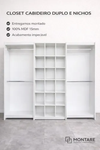 CLOSET CABIDEIRO E NICHOS - NOVO - ENTREGA RAPIDA