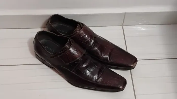 Sapato de Couro Social Zara Man Marrom Escuro n°43