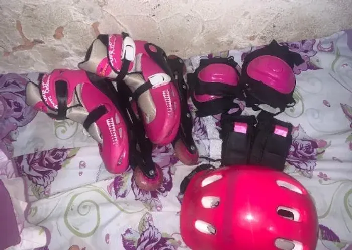 Patins infanfil rosa completo