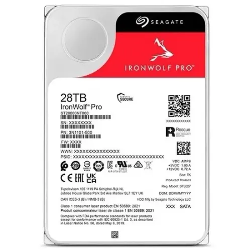 HD Seagate IronWolf Pro ST28000NT000 28TB 3.5" 7200RPM 512MB - Lacrado na caixa!