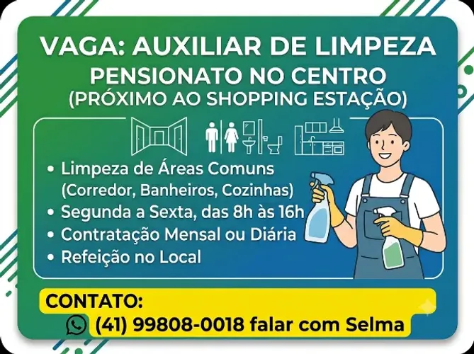 Auxiliar de Limpeza (Pensionato Curitiba)