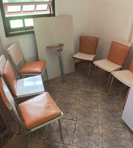 Conjunto Mesa Dobrável + 6 Cadeiras Vintage Fórmica - Ótimo Estado