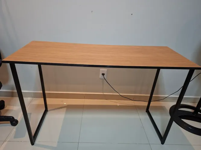 Escrivaninha Industrial 110cm Mesa Estudo Aparador Pés Aço