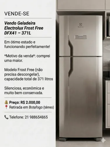 Geladeira Electrolux - DFX 41 - 371L - Frost Free