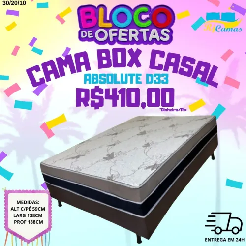 Cama box casal D33 absolute(Pague na entrega)